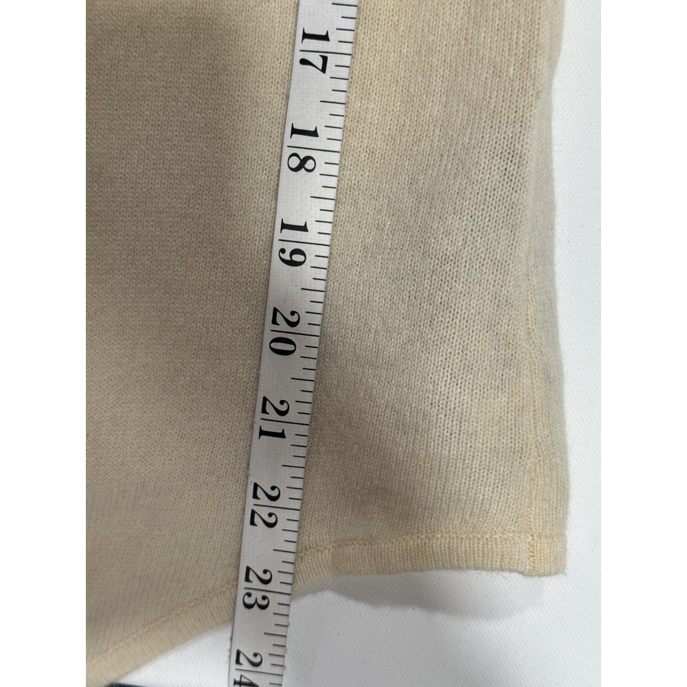 Massimo Dutti Turtleneck Sweater XS Wool Cashmere Tie Front Beige Minimalist - Picture 10 of 12